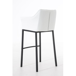 Tabouret de bar Damaso B avec structure à 4 pieds blanc