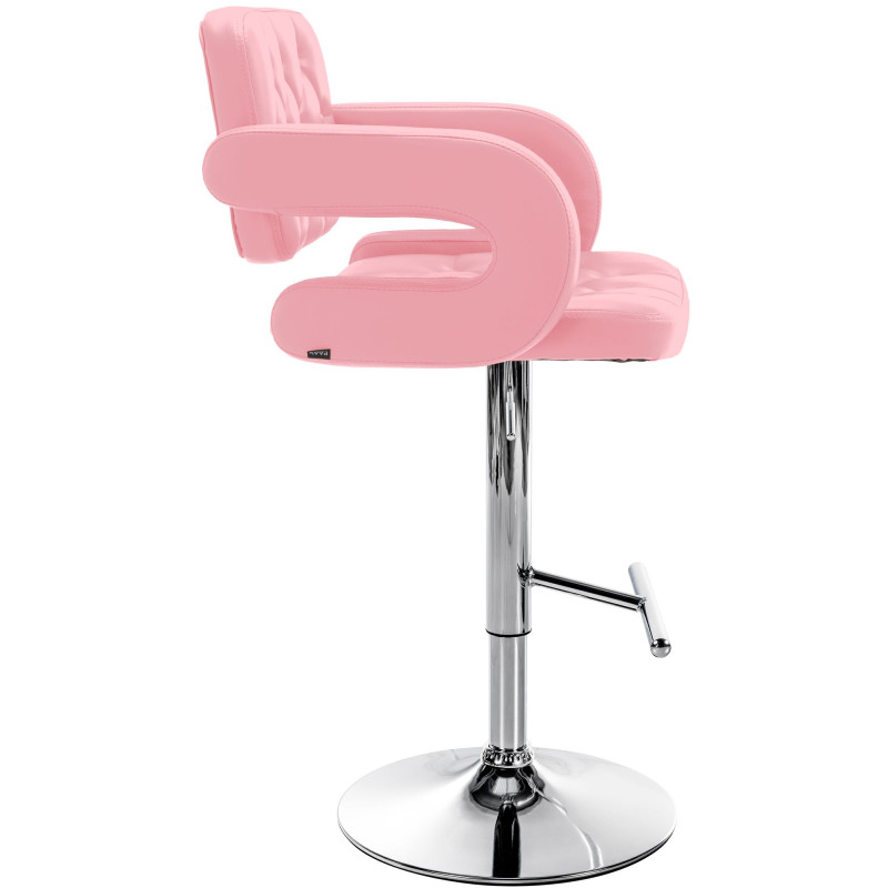 Taburete Dublin Rosado,Cromado