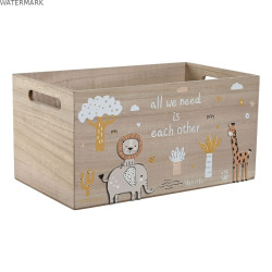 Boîte Décorative Home ESPRIT Multicouleur Naturel Bois MDF 36 x 21 x 18 cm