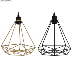 Suspension Home ESPRIT Noir Doré Métal 50 W 28 x 27 x 34 cm (2 Unités)