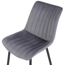 Chaise Rahden en velours gris