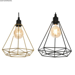 Suspension Home ESPRIT Noir Doré Métal 50 W 28 x 27 x 34 cm (2 Unités)