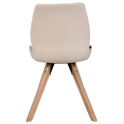 Chaise Luna, simili cuir crème