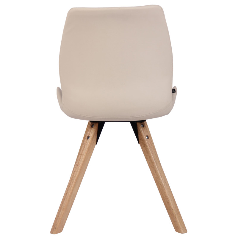 Chaise Luna, simili cuir crème