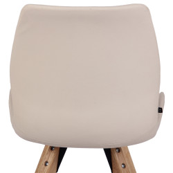 Chaise Luna, simili cuir crème