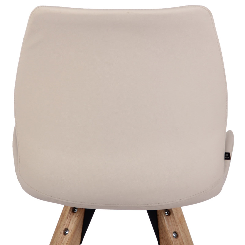 Chaise Luna, simili cuir crème