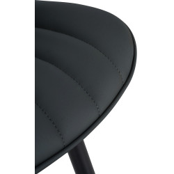 Chaise Largo, simili cuir noir