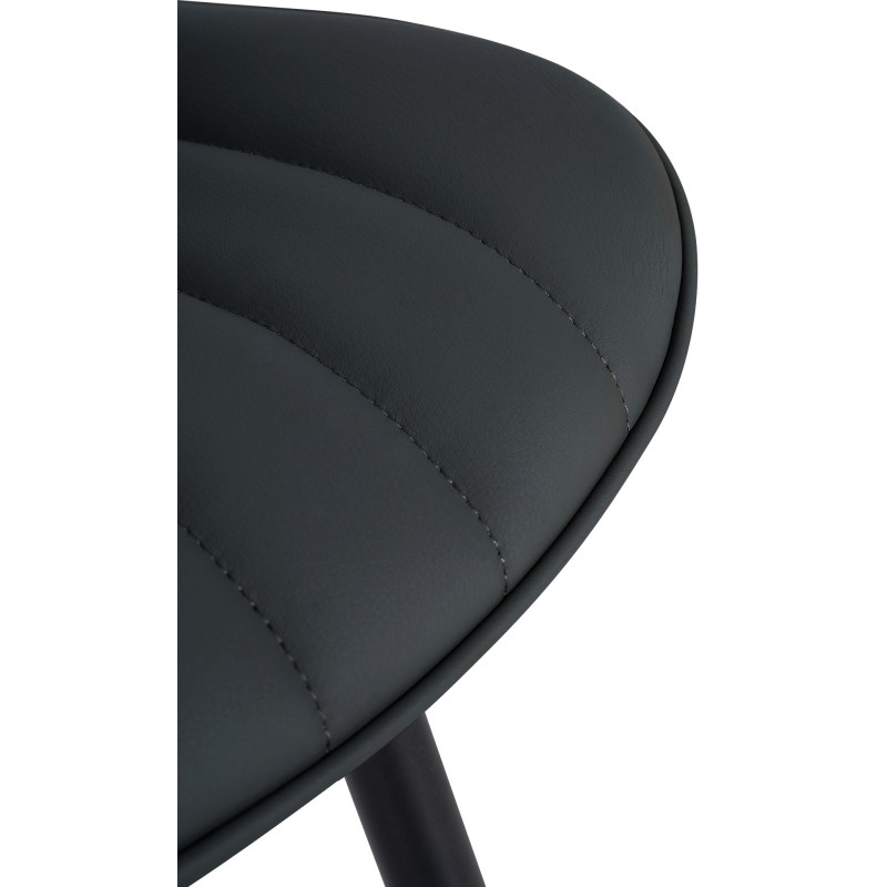 Chaise Largo, simili cuir noir