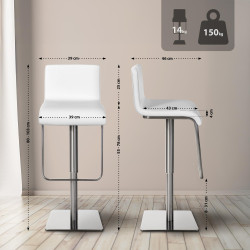 Tabouret de bar Limon E blanc