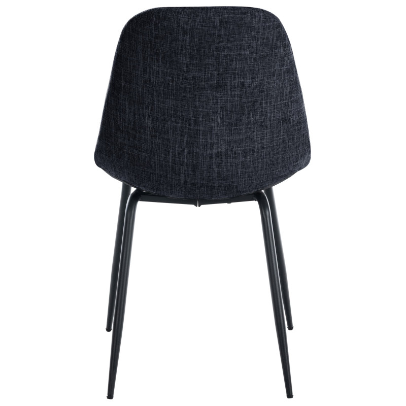 Chaise Tom en tissu noir