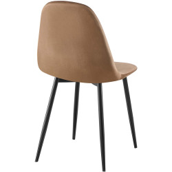 Chaise de salle à manger Napier en velours marron