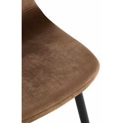 Chaise de salle à manger Napier en velours marron