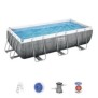 Kit Piscine hors sol tubulaire BESTWAY Power Steel 404 x 201 x 100 cm - Rectangulaire (Avec filtre a cartouche, échelle)