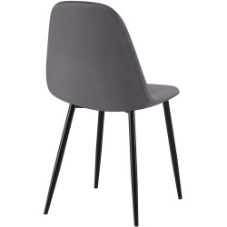Chaise de salle à manger Napier en velours gris foncé