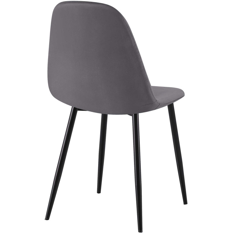 Chaise de salle à manger Napier en velours gris foncé