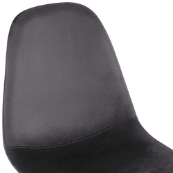 Chaise de salle à manger Napier en velours gris foncé
