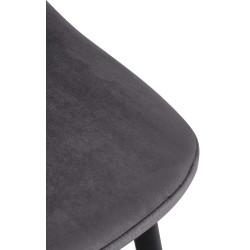 Chaise de salle à manger Napier en velours gris foncé