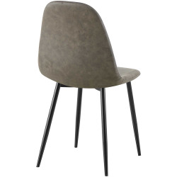 Chaise de salle à manger Napier Vintage en similicuir gris foncé