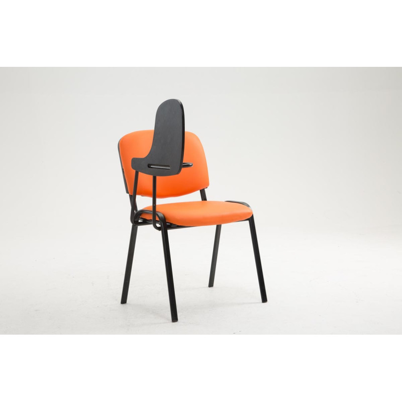 Chaise Ken avec table pliante, similicuir, orange