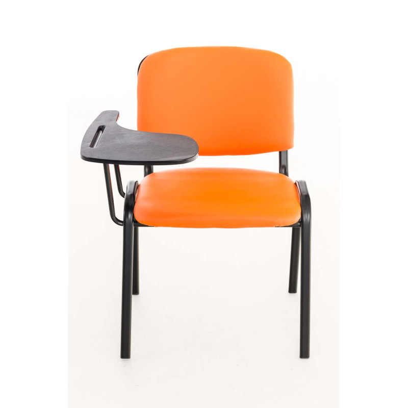 Chaise Ken avec table pliante, similicuir, orange