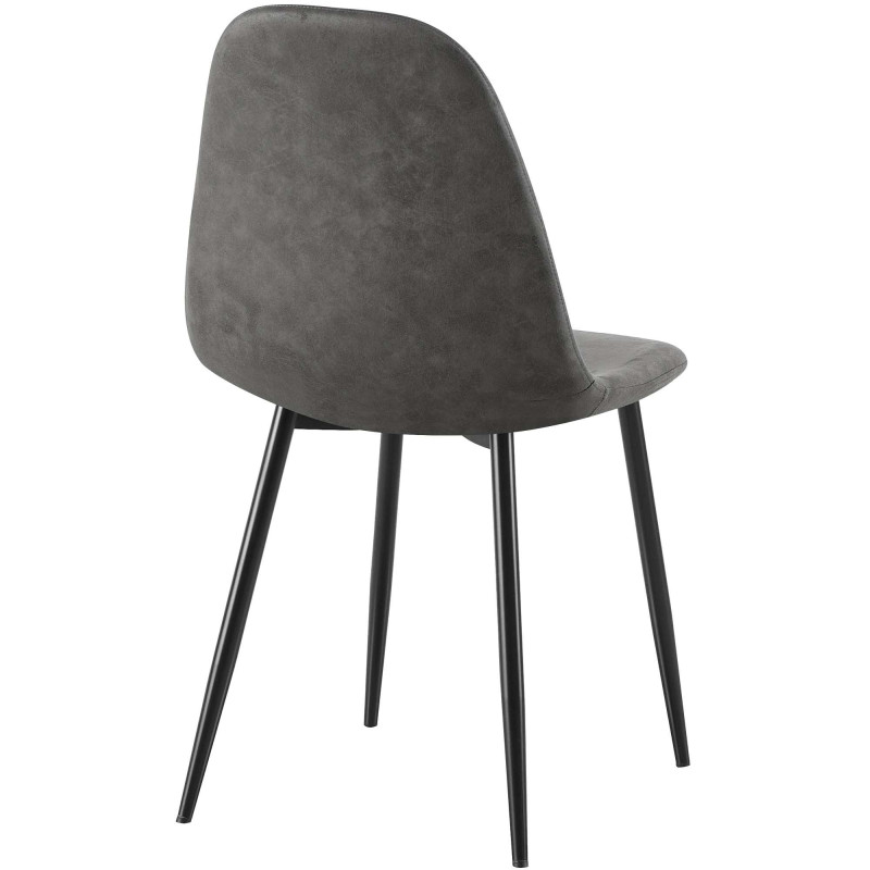 Chaise de salle à manger Napier Vintage en similicuir noir