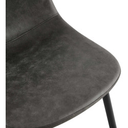Chaise de salle à manger Napier Vintage en similicuir noir