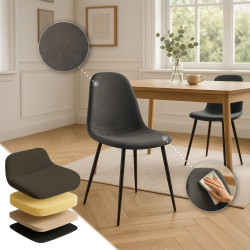 Chaise de salle à manger Napier Vintage en similicuir noir