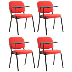 Ensemble de 4 chaises Ken avec table pliante, tissu, rouge
