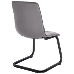 Chaise de salle à manger Vermont en velours gris foncé