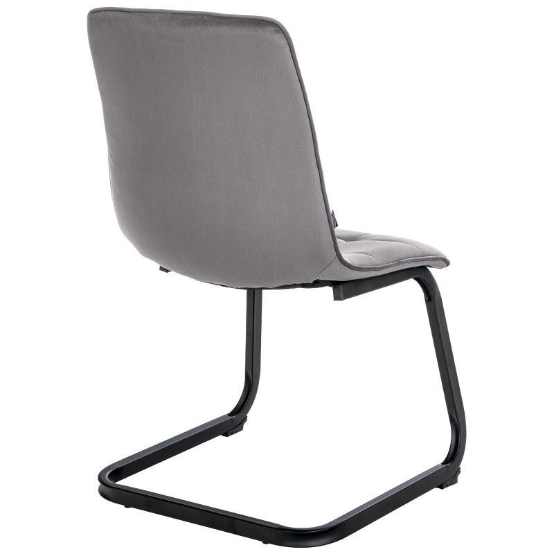 Chaise de salle à manger Vermont en velours gris foncé
