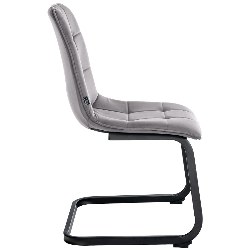 Chaise de salle à manger Vermont en velours gris foncé