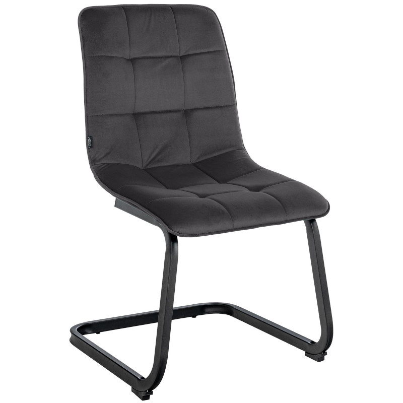 Chaise de salle à manger Vermont en velours noir