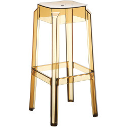 Tabouret de bar Fox, âmbar transparente