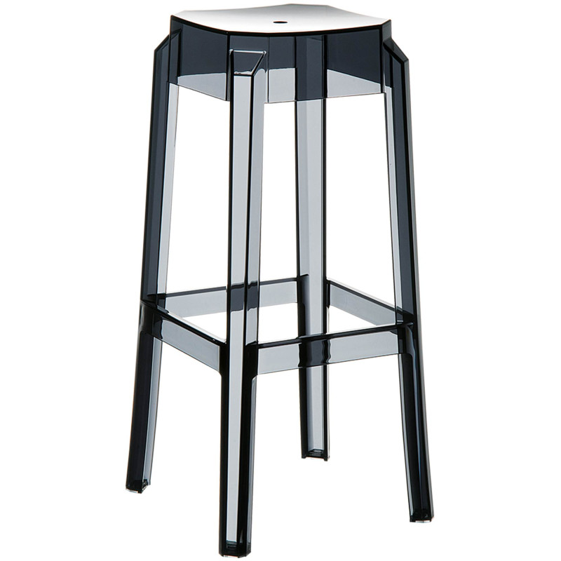 Tabouret de bar Fox, preto transparente