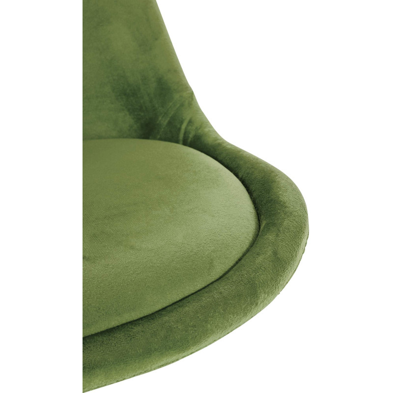 Chaise ronde en velours Sofia vert clair