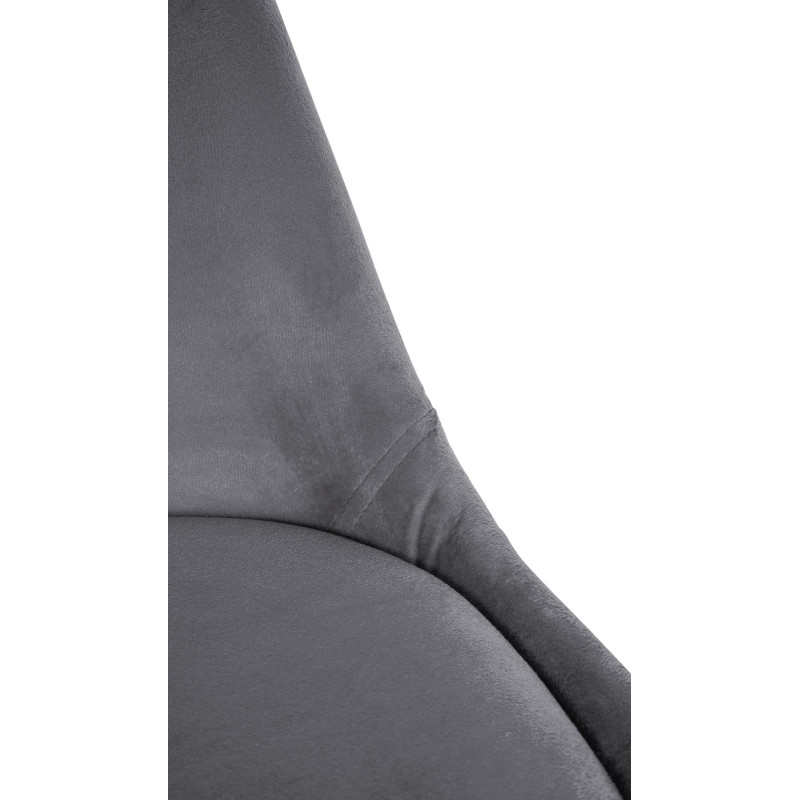 Chaise ronde en velours gris Sofia