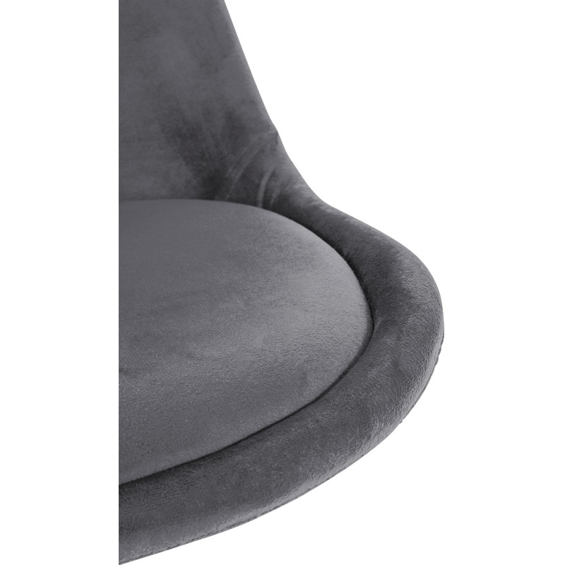 Chaise carrée en velours gris Sofia