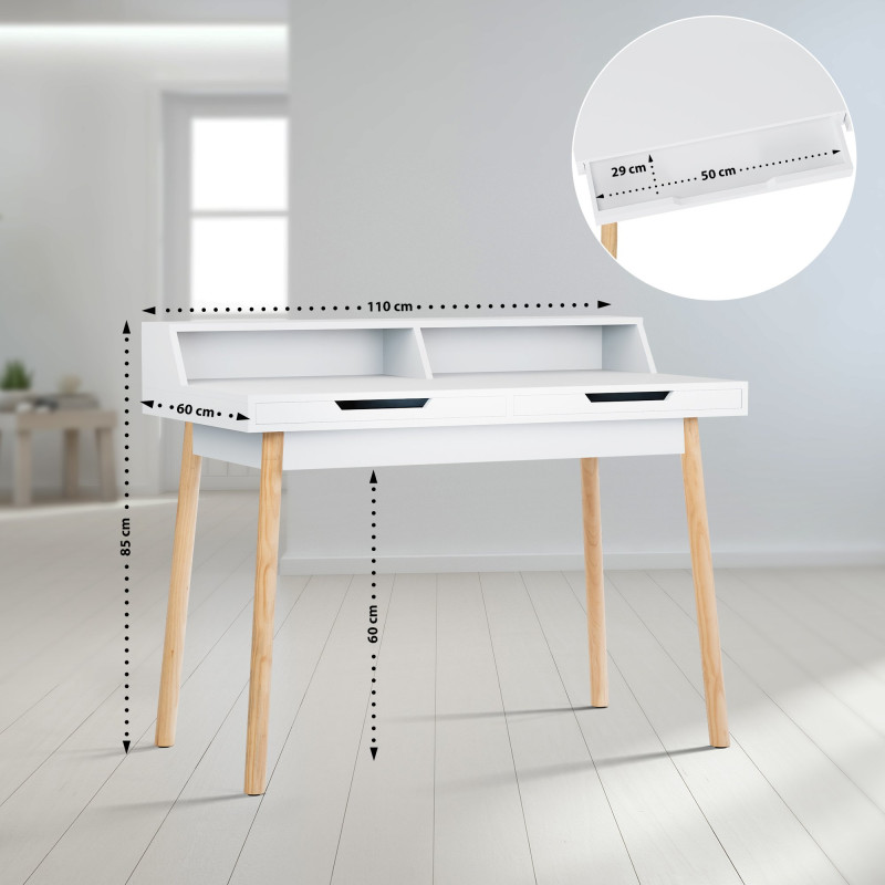 Bureau Eaton 110 cm blanc