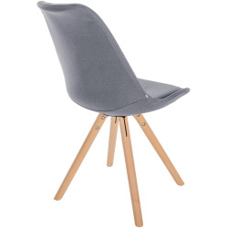 Chaise Sofia en tissu rond gris clair