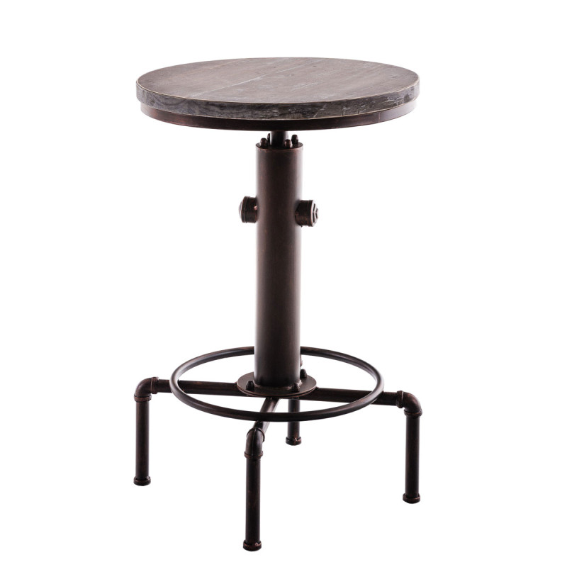 Table haute Lumos, bois bronze