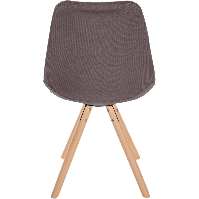 Chaise Sofia en tissu rond taupe