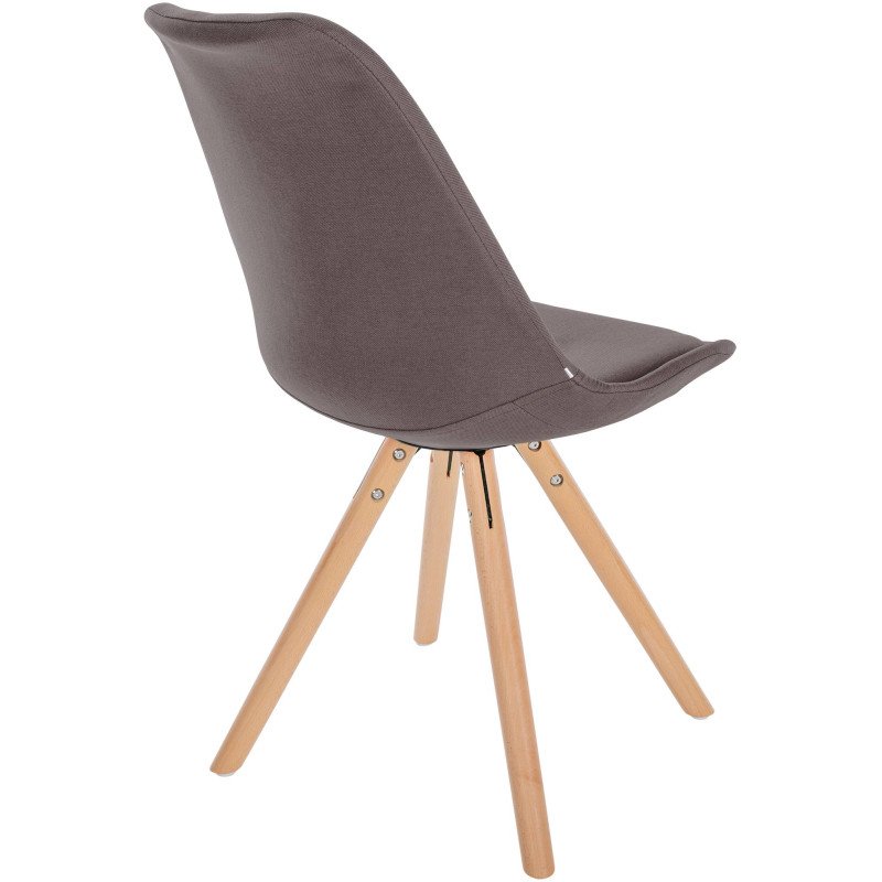 Chaise Sofia en tissu rond taupe