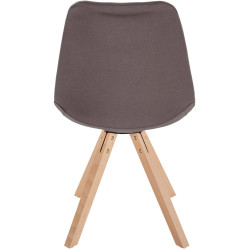 Chaise Sofia en tissu carré taupe