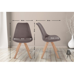 Chaise Sofia en tissu carré taupe