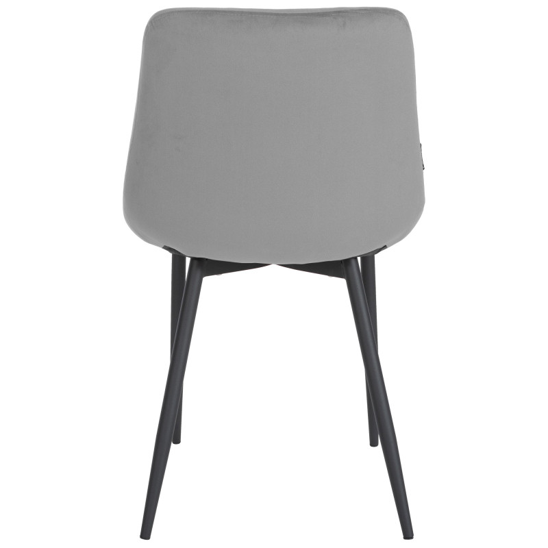 Chaise de salle à manger Victoria en velours gris