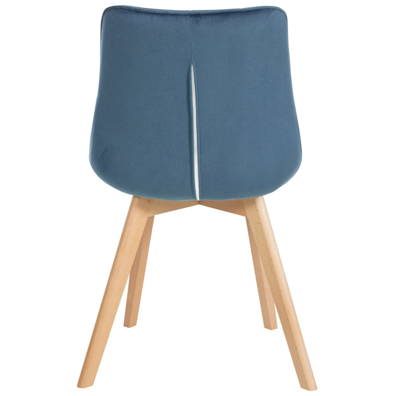 Chaise Brook en velours bleu