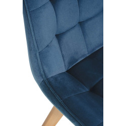 Chaise Brook en velours bleu