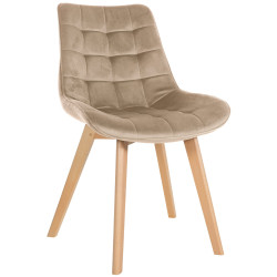 Chaise Brook en velours marron