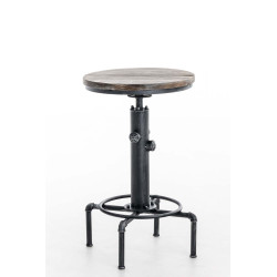 Table haute Lumos, bois argenté antique