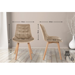 Chaise Brook en velours marron